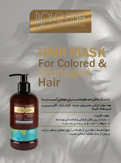 ماسک مو احیا کننده بدون آبکشی بلونیا مدل Health Repair مناسب موهای آسیب دیده حجم 300 میل BOLOGNA Revitalizing damaged hair mask, Health Repair model Suitable for damaged hair, 300 ml