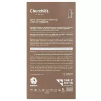 کاندوم نازک چرچیلز حاوی ماده تاخیری با اسانس وانیل و روان کننده 12 عددی Churchills Classic Delay Condoms 12 PSC