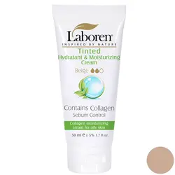 کرم آبرسان و مرطوب کننده رنگی حاوی کلاژن پوست چرب 50میل لابورن laboren tinted hydratant and moisturizing cream