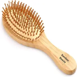 برس چوبی بامبو بیوتی مدل بیضی شانه سرتیز  Bamboo beauty Wooden HairBrush