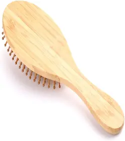 برس چوبی بامبو بیوتی مدل بیضی شانه سرتیز  Bamboo beauty Wooden HairBrush