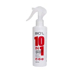 اسپری نرم کننده مو بیول مدل 10 در 1 بدون آبکشی حجم ۲۴۰ میل Biol hair Spray Miracle Model 10 in 1