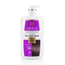 ماسک موی فری سولفات گریس حاوی کراتین مدل موهای کراتین شده حجم 500 میلی Grace Hair mask SULFATE FREE Keratin Hair