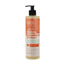 ماسک موی هلو و جوانه گندم موی خشک و وز 500 میل بیول Biol Peach And Wheat Hair Mask For Dry Hair 500 ml