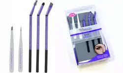 ست آرایش و اصلاح ابرو و چشم ریل تکنیک Real Techniques Eyes Brow Eyebrow Kit Gift Set With Tweezers Spoolie Brush
