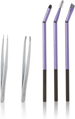 ست آرایش و اصلاح ابرو و چشم ریل تکنیک Real Techniques Eyes Brow Eyebrow Kit Gift Set With Tweezers Spoolie Brush