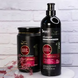 پک ماسک و شامپو کراتینه لایتنس اصلی عصاره برنج سیاه