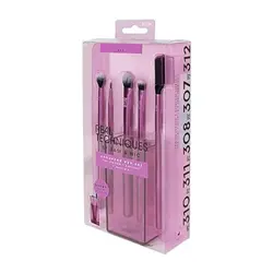 ست 5 عددی براش چشم ابرو + لیوان رو میزی ریل تکنیک REAL TECHNIQUES BY SAM &amp; NICE enhanced eye set for shadow+eyeliner+mascara