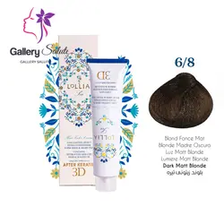 رنگ مو لولیا کد 6.8 رنگ بلوند زیتونی تیره 120میل , Lollia Permanent Hair Color After Keratin 3D