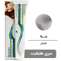 رنگ مو بیوتی سری هایلایت شماره 90.01 نقره ای BEAUTY GARNIC PROFESSIONAL CREAM HAIR DYE HIGHLIGHT SERIES NUMBER 90.01 SILVER 100ML