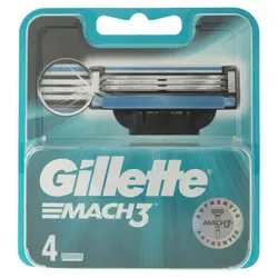 تیغ یدک ژیلت مدل Mach 3 بسته 4 عددی Gillette Mach 3 Blades Pack of 4