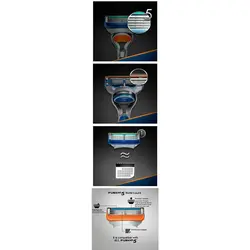 خود تراش مردانه ژیلت مدل Fusion 5 به همراه تیغ یدک