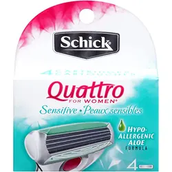 تیغ یدک 4 لبه شیک حاوی 6 عدد یدک در بستهschick Quattro sensitive