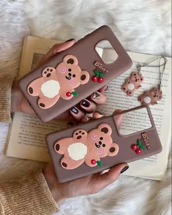 قاب موبایل شیائومی دبل چاکلت خرس و گیلاس + آویز ست رایگان