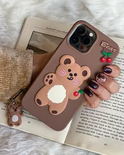 قاب موبایل شیائومی دبل چاکلت خرس و گیلاس + آویز ست رایگان