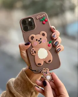 قاب موبایل شیائومی دبل چاکلت خرس و گیلاس + آویز ست رایگان