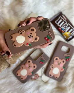 قاب موبایل شیائومی دبل چاکلت خرس و گیلاس + آویز ست رایگان