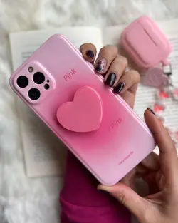 قاب موبایل قلب دو رنگ پاپ سوکت قلبی محافظ لنز دار