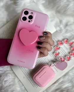 قاب موبایل قلب دو رنگ پاپ سوکت قلبی محافظ لنز دار