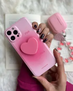 قاب موبایل قلب دو رنگ پاپ سوکت قلبی محافظ لنز دار