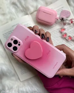 قاب موبایل قلب دو رنگ پاپ سوکت قلبی محافظ لنز دار