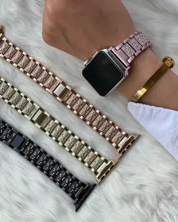 بند اپل واچ استیل دیاموند تسمه ای کارتیر