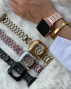 بند اپل واچ استیل دیاموند تسمه ای کارتیر