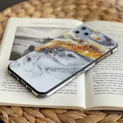 قاب موبایل آیفون ماربل شن طلایی (1051)