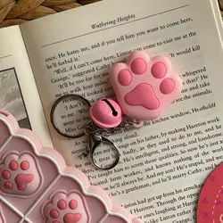 آویز و جاکلیدی پنجه گربه سیلیکونی صورتی