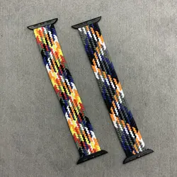 بند اپل واچ کنفی هفت رنگ نخی بافته شده کشی