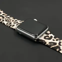 بند اپل واچ پلنگی سیلیکونی سگک فلزی