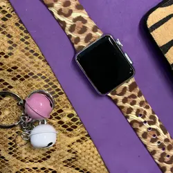بند اپل واچ پلنگی نارنجی قهوه ای