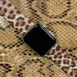 بند اپل واچ پلنگی نارنجی قهوه ای