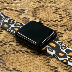 بند اپل واچ سیلیکونی پلنگی زرد و مشکی