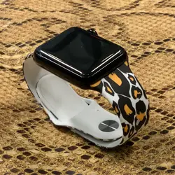 بند اپل واچ سیلیکونی پلنگی زرد و مشکی