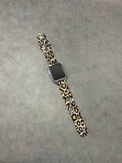 بند اپل واچ سیلیکونی پلنگی زرد و مشکی