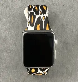 بند اپل واچ سیلیکونی پلنگی زرد و مشکی