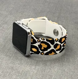 بند اپل واچ سیلیکونی پلنگی زرد و مشکی