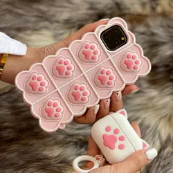 قاب موبایل آیفون فیجت پنجه گربه صورتی