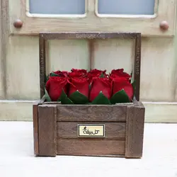 باکس گل چوبی 12 و 25 و 36 شاخه رز هلندی
