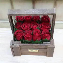 باکس گل چوبی 12 و 25 و 36 شاخه رز هلندی