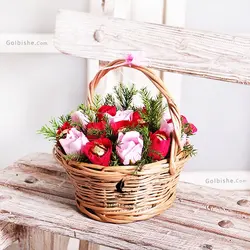 سبد گل و شکلات رویای خوشمزه
