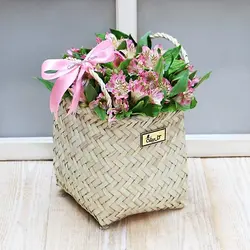 سبد گل زیبا حصیری آلسترومریا