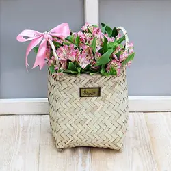 سبد گل زیبا حصیری آلسترومریا