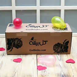 جعبه سورپرایز گل و بادکنک تولد و عروسک