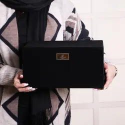 باکس گل لاوین بزرگ مدل ۱۸ شاخه گل رز هلندی لب ماتیکی