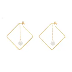 گوشواره طلا طرح لوزی J0024