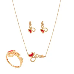 ست طلا طرح عشق C0021