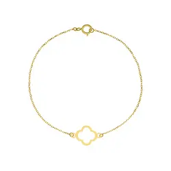 دستبند طلا طرح شبدر کد GB055