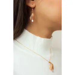 نیمست طلا طرح برگ C0016